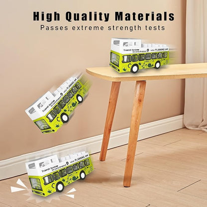 KIDAMI Die Cast Metal Toy Cars Buses Set, 1:64 Scale Double Decker City Bus - Image 5