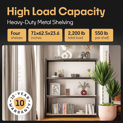 Storage Shelves: 5 Storage Shelves Heavy Duty w/ 2, 200 lb Total Load Capacity - Image 3