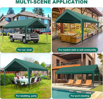 10x20FT Heavy Duty Carport, Portable Car Canopy Garage Boat Shelter Party Tent - Image 4