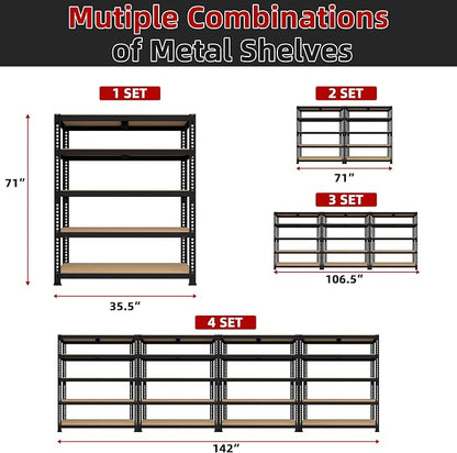 35.5" W x 16" D x 71" H Adjustable Garage Storage Shelves - Image 9