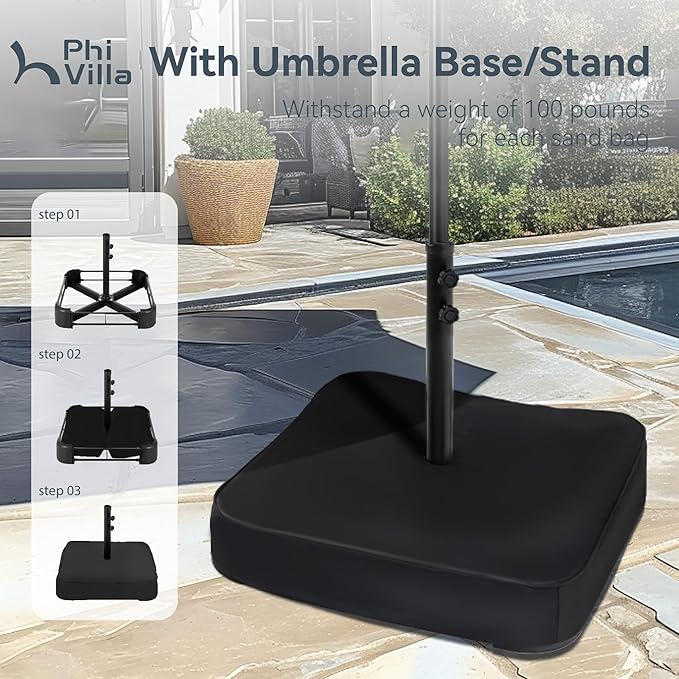 PHI VILLA 15ft Patio Umbrella Double-Sided Outdoor Market Extra Large Umbrella - Image 5