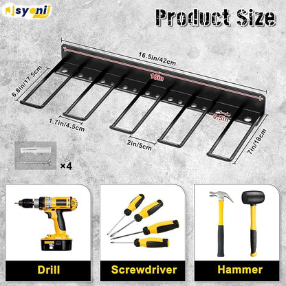 Power Tool Organizer, Drill Holder Wall Mount, 4 Cordless Drill Racks, Heavy - Image 2