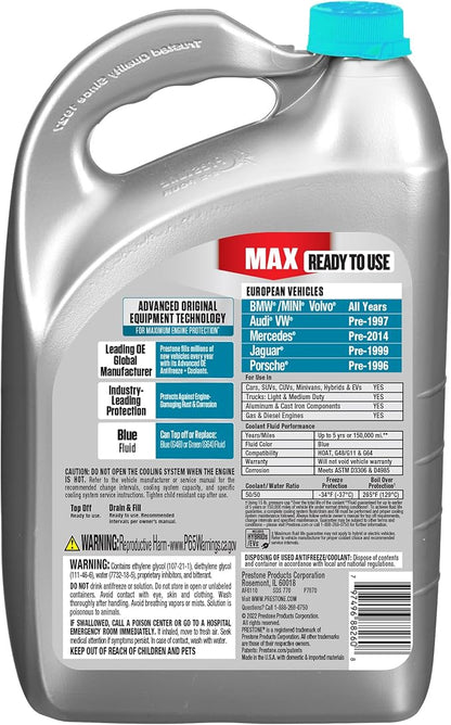Prestone MAX Euro Blue 50/50 Antifreeze Automotive Coolant, Pack of One - Image 2