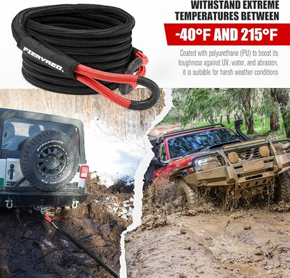FieryRed Kinetic Energy Recovery Rope 30FT 7/8 Inch- Power Stretch Snatch Strap - Image 7