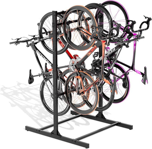 Freestanding Bike Storage Rack, Heavy-Duty Steel Vertical Bike Rack by HIMcup