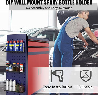 6 Pack Spray Bottle Holder Wall-Mounted, Aerosol Spray Can Holder Storage Rack - Image 6