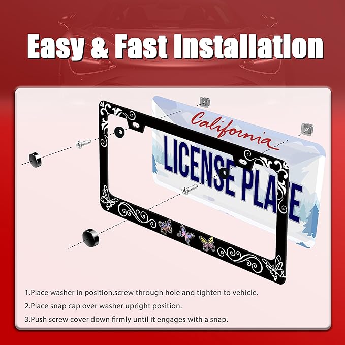 Butterfly License Plate Frame Butterflies Floral License Plate Frames - Image 3