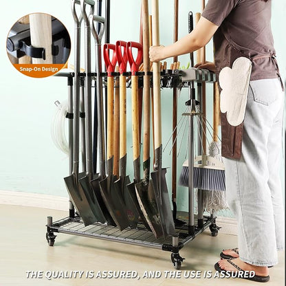 garden tool organizer metal Garage Storage Holder storage large long lawn tools - Image 3
