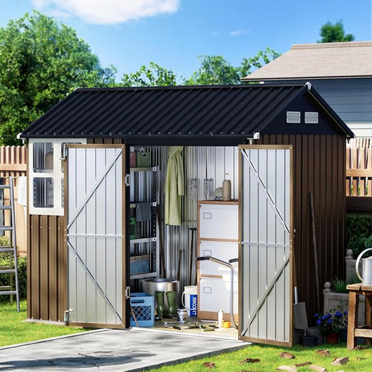 8X6FT Outdoor Steel Storage Shed by MISTMO