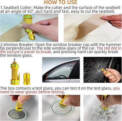 Allelic Car Window Breaker Tool, Window Breaker Seatbelt Cutter, Window Breaker - Image 5