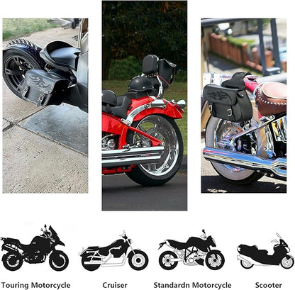 GARGOYLE BELLS Motorcycle Saddle Bags Leather Motorcycle Luggage Bag - Image 3