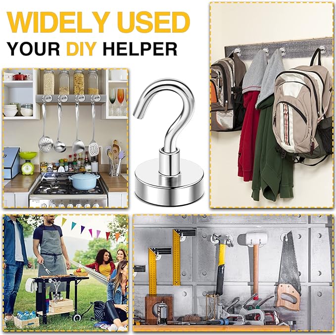DIYMAG Magnetic Hooks for Refrigerator, Extra Strong Cruise Hook, Heavy Duty - Image 3