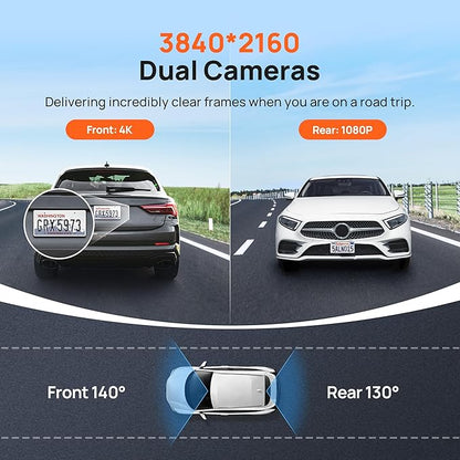 70mai 4K Dash Cam Front and Rear - Image 3