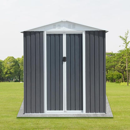 6x4 FT Outdoor Storage Shed, Metal Garden Shed - Image 7
