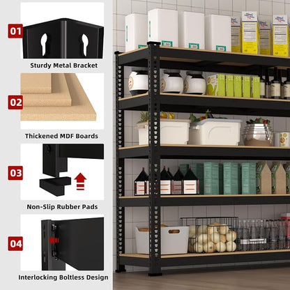 4 Packs 48" W x 24" D x 72" H Adjustable Garage Storage Shelves - Image 4
