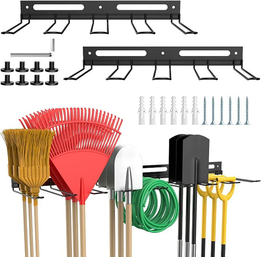 Garage Wall-Mounted Rack, Tool Storage Rack, Shed Shelf, Garden Tool Rack by RTOSY
