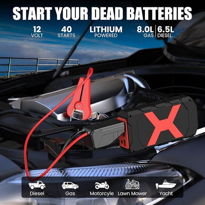 BOOKOO Jump Starter 2000A for Car/Boat/Lawnmower Portable 12V Car Battery Jump - Image 2