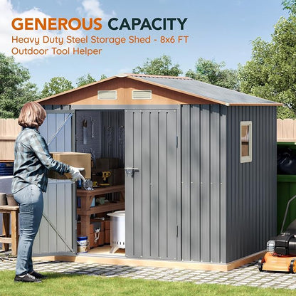 6x8FT Metal Shed & Outdoor Storage Shed - Image 4