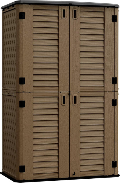 ADDOK Outdoor Storage Sheds Waterproof, Resin Outdoor Storage Cabinet Lockable by ADDOK