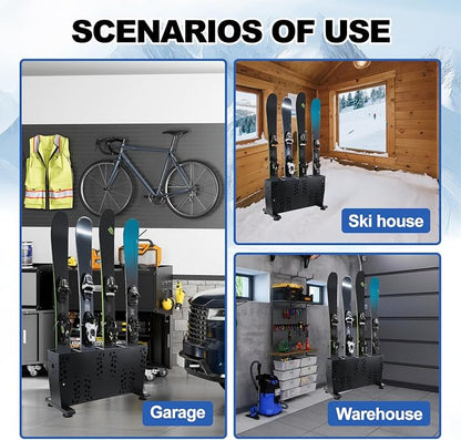 Freestanding Ski Storage Rack for 8 Pairs, Floor Stand Ski Organizer Rack - Image 7