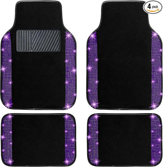 NBTEPEM Purple Violet Bling Car Floor Mats Full Set, Universal Fit Most Cars by NBTEPEM