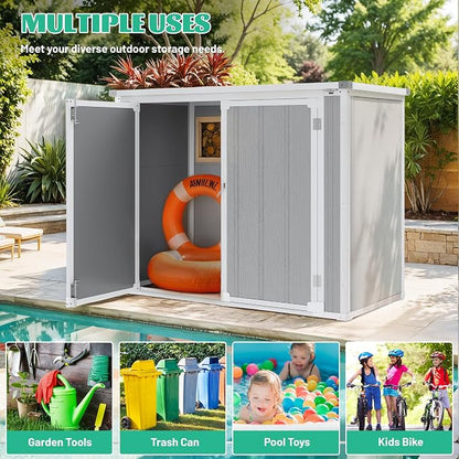 41 Cu.Ft Resin Shed with Floor, 4.7x2.5 FT Outdoor Horizontal Storage Shed - Image 5