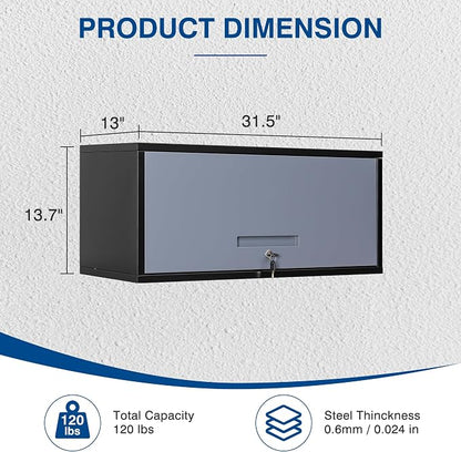 Metal Storage Cabinet Black&Gray Wall Cabinets - Image 3
