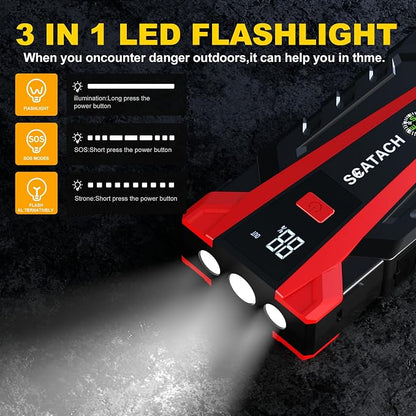 Scatach 011 3000A Car Battery Jump Starter, 12V Jump Starter Battery Pack - Image 5