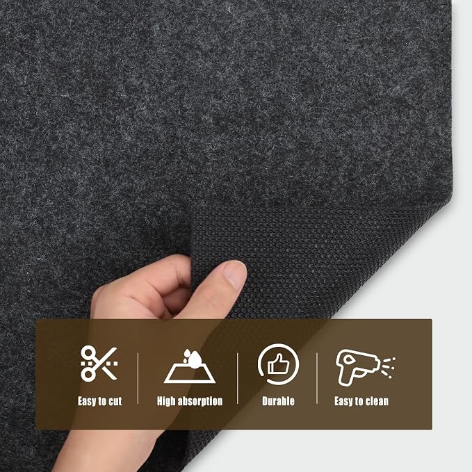Garage Floor Mat for Small Vehicle, Non Slip TPR Backing, Protect Floor from - Image 2