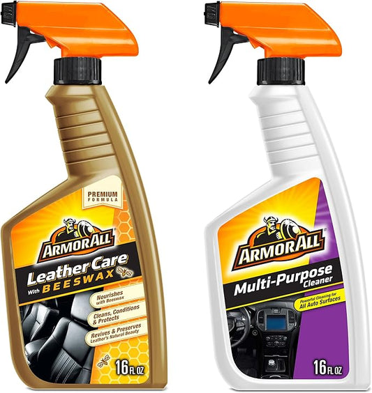 Armor All Car Leather Cleaner Spray, 16 Oz + Multi Purpose Cleaner, Car Cleaner by ArmorAll