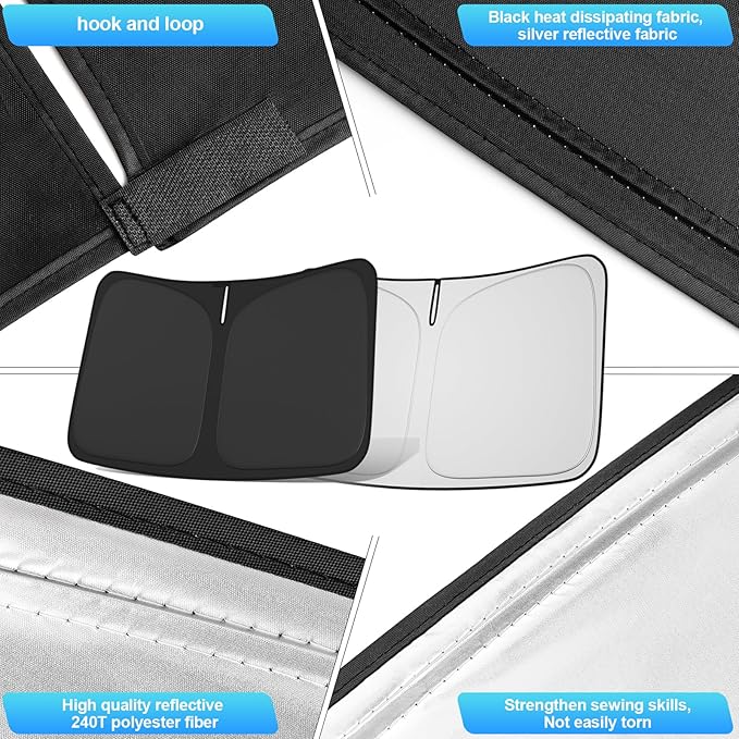 Windshield Sun Shade for 2018-2023 Toyota CHR Custom Fit Foldable Front Window - Image 6