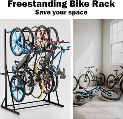 Freestanding Bike Storage Rack, Heavy Duty Vertical Bike Rack - Image 5