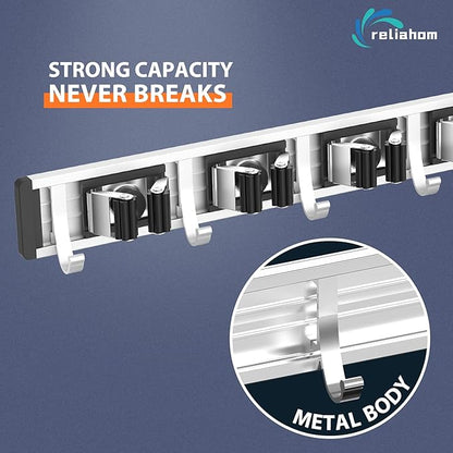 Broom Holder Wall Mount Mop and Broom Hanger Wall Mounted Garage Storage Rack - Image 2