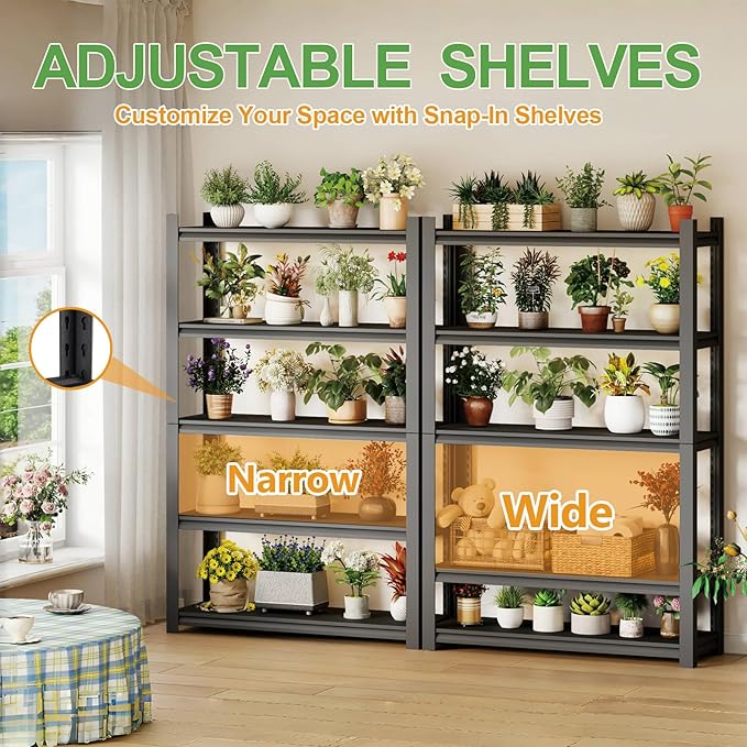72H Metal Kitchen Storage Shelves, 3000LBS Heavy Duty Garage Shelving Unit - Image 3