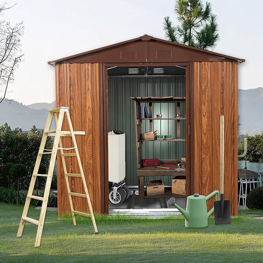 6x6 FT Outdoor Storage Shed, Metal Garden Shed by BNSPLY