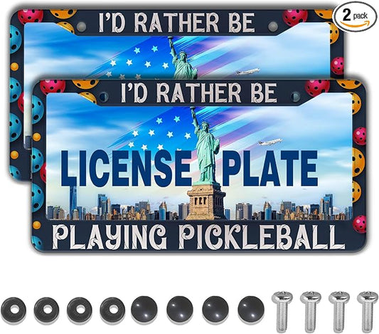Front License Plate Bracket Multicolor License Plate Frames I'd Rather Be by Unknown