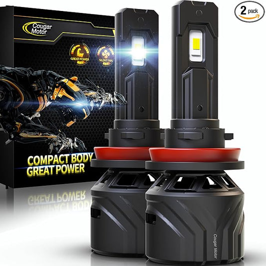 Cougar Motor H11 Bulbs, H11 Light Bulb H8 H9 Fog Lights 6500K White by CougarMotor