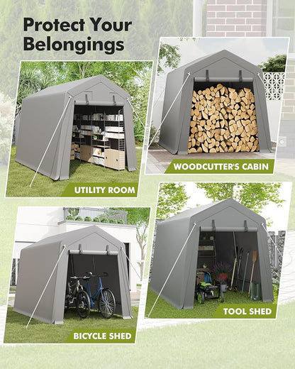 7 x 10 ft Carport Storage Shed, Portable Garage - Image 6