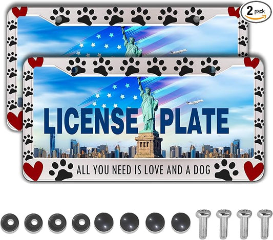 License Plate Frames Black, and Red License Plate Frame All You Need is Love by Unknown