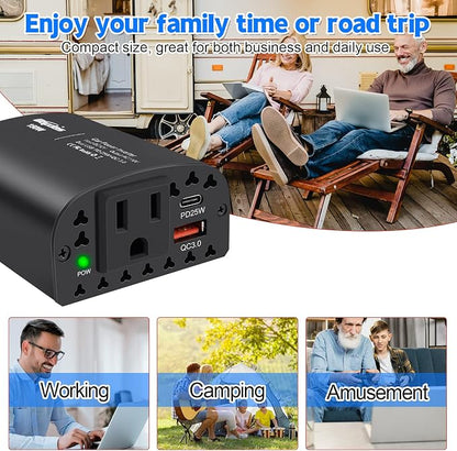 150W Car Power Inverter DC 12V to 110V AC Car Outlet Adapter - Image 5