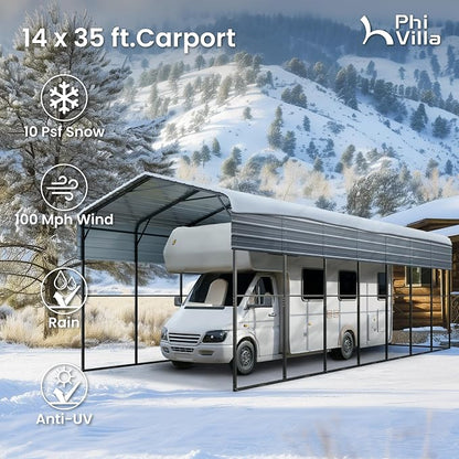 PHI VILLA 35 x 14 ft Heavy Duty Metal Carport - Image 2