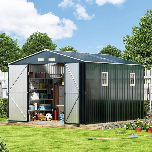 10X12X7.5 FT Outdoor Steel Storage Shed by MISTMO