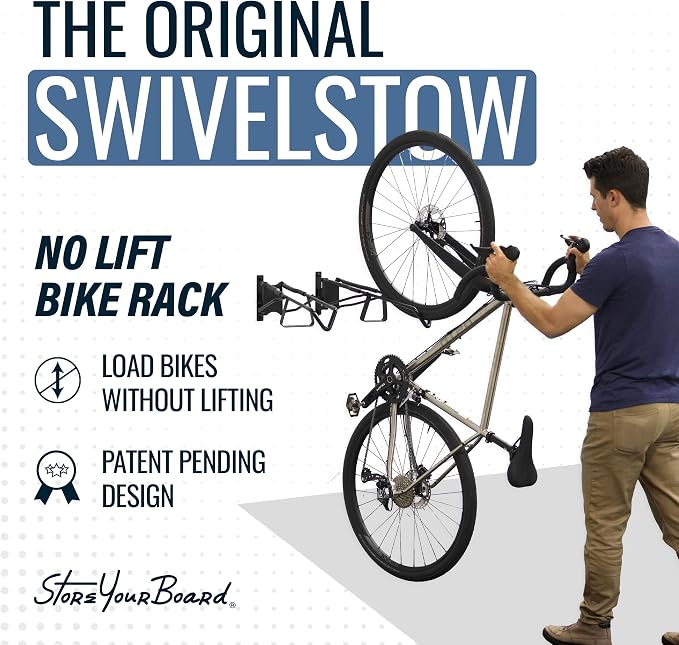 StoreYourBoard SwivelStow Road & Gravel Bike Storage Rack 4 Pack – Heavy Duty - Image 3