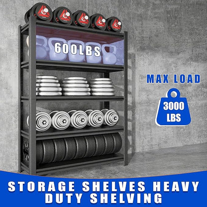 63"H Garage Shelving Heavy Duty Rack, 3000 LBS Extra Large Capacity 5 Tier - Image 7