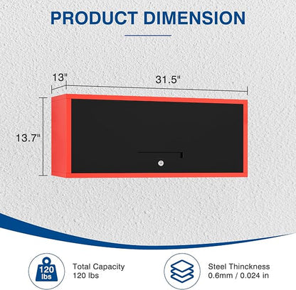 Metal Storage Cabinet Black&Red Wall Cabinets - Image 3