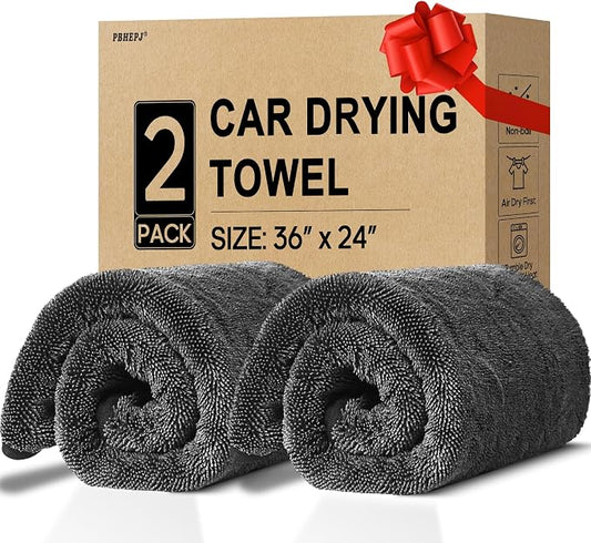 2 Pack Microfiber Towels Extra Large Ultra Absorbent Drying Towel by PBHEPJ