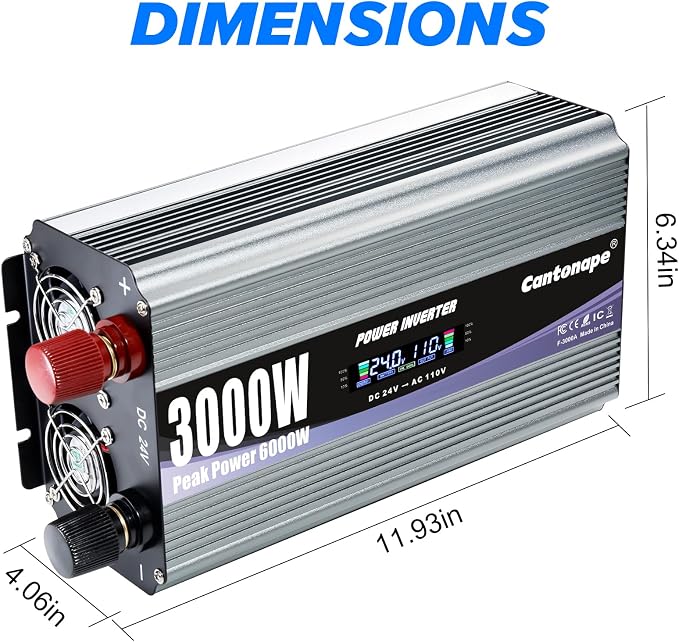 3000W Power Inverter 24V to 110V/120V DC to AC - Image 8