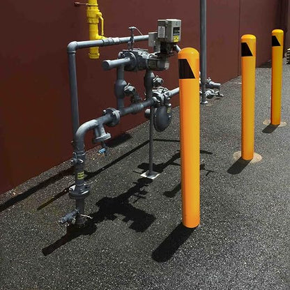 46" Pour in Place Steel Bollard Post, 4-1/2" OD Safety Bollard Yellow Powder - Image 6