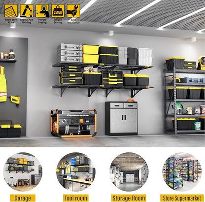 2x3ft Adjustable Rail Wall Garage Storage Shelf, - Image 4