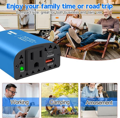 150W Car Power Inverter DC 12V to 110V AC Car Plug Outlet Adapter - Image 6